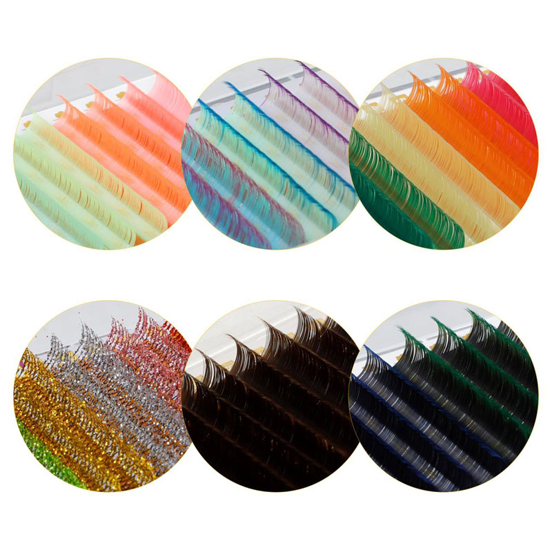 Sambungan bulu mata yang berwarna -warni